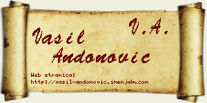 Vasil Andonović vizit kartica